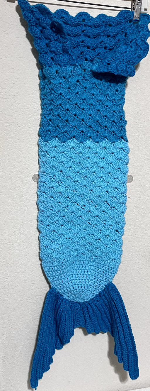 Mermaid Tail Blanket Hand Knit Crochet Costume Girls Sleeping Bag Throw Kids